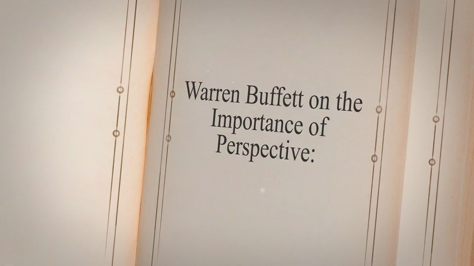 'Video thumbnail for Warren Buffett on the Importance of Perspective:'