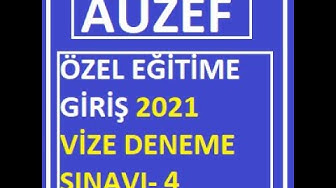 'Video thumbnail for Özel Eğitime Giriş 2021 Vize Deneme Sınavı -4'