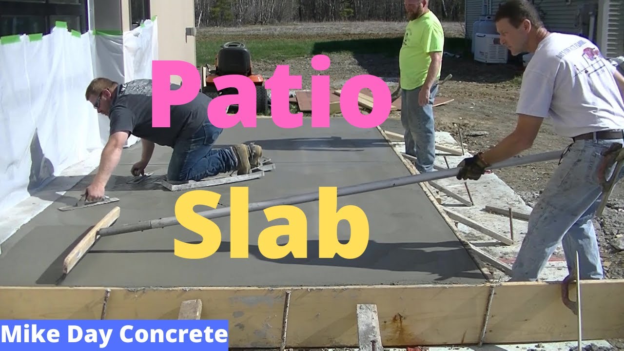 'Video thumbnail for How To Pour And Finish A Concrete Patio Slab (Diy Concrete Patio)'