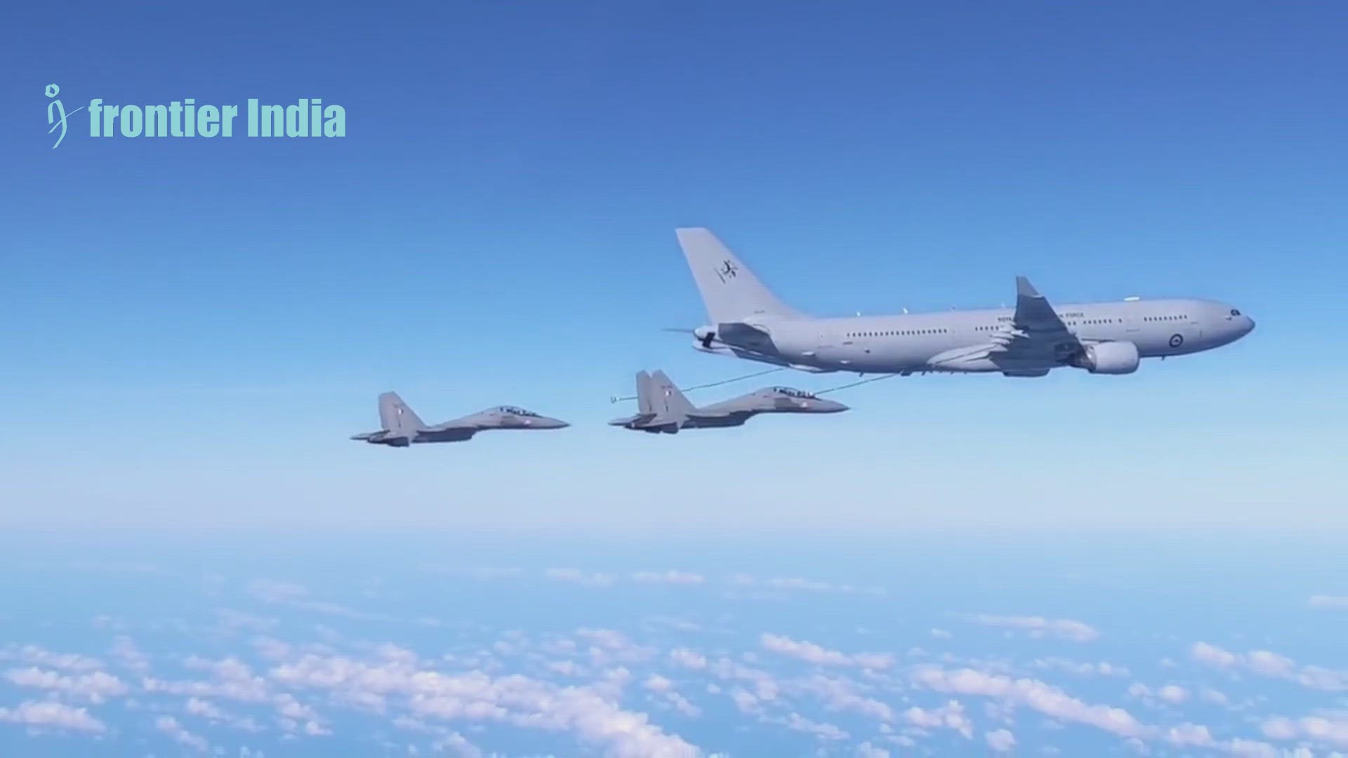 'Video thumbnail for Royal Australian Air Force MRTT mid air refueling Indian Air Force Su-30 MKI'