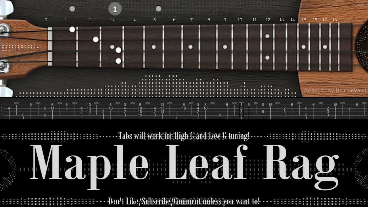 'Video thumbnail for "Maple Leaf Rag" Fingerstyle Ukulele Tabs | Scott Joplin Ragtime | Learn or Listen!'