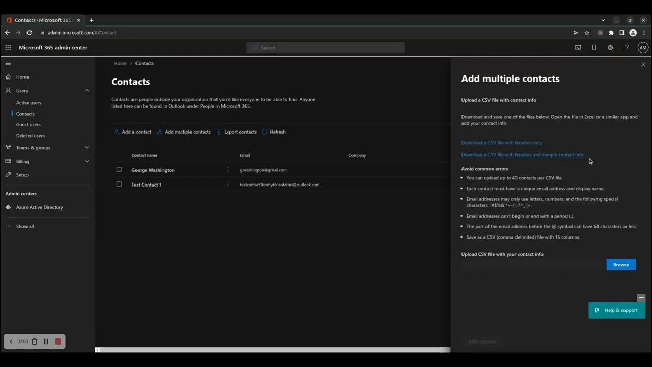 'Video thumbnail for How to manage Microsoft 365 contacts'