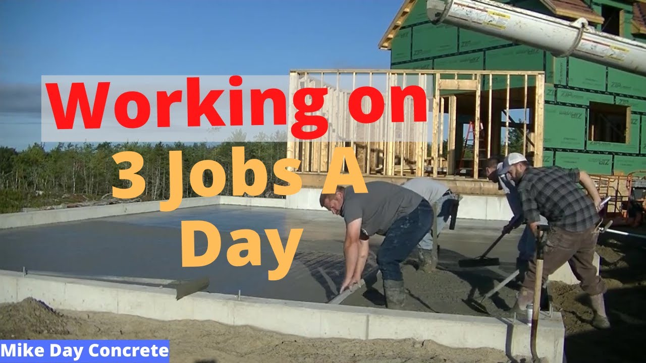 'Video thumbnail for Pouring A Garage Floor And Forming 2 Patio Slabs (Typical Day of Work)'