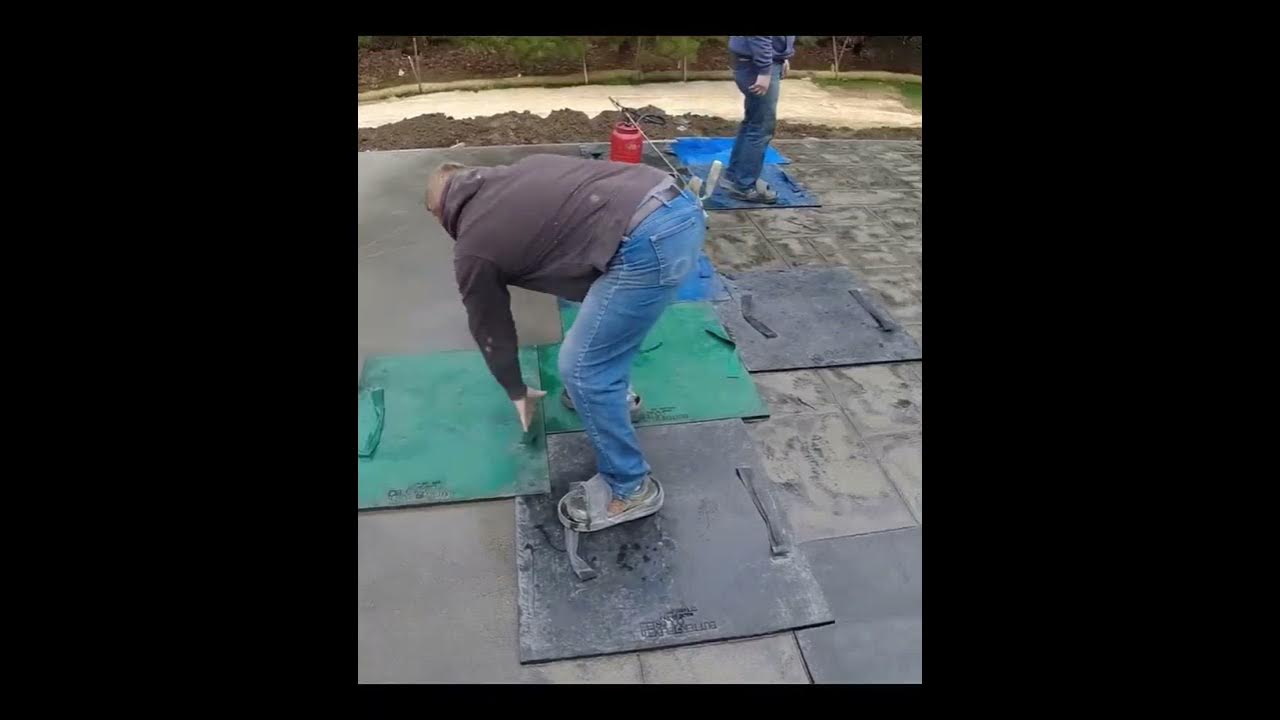 'Video thumbnail for Stamping Concrete in 30 Seconds #shorts'