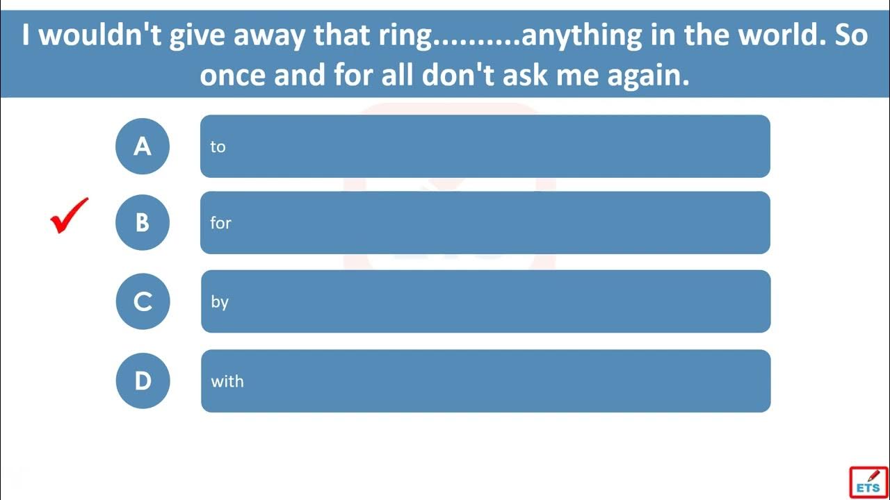 'Video thumbnail for English Prepositions Quiz 50'