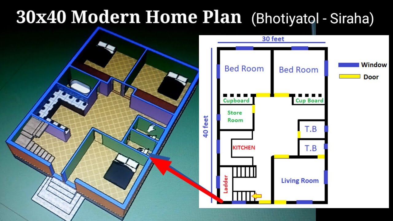 Video thumbnail for 30x40 East facing house vastu plan | Beautyful Home plan