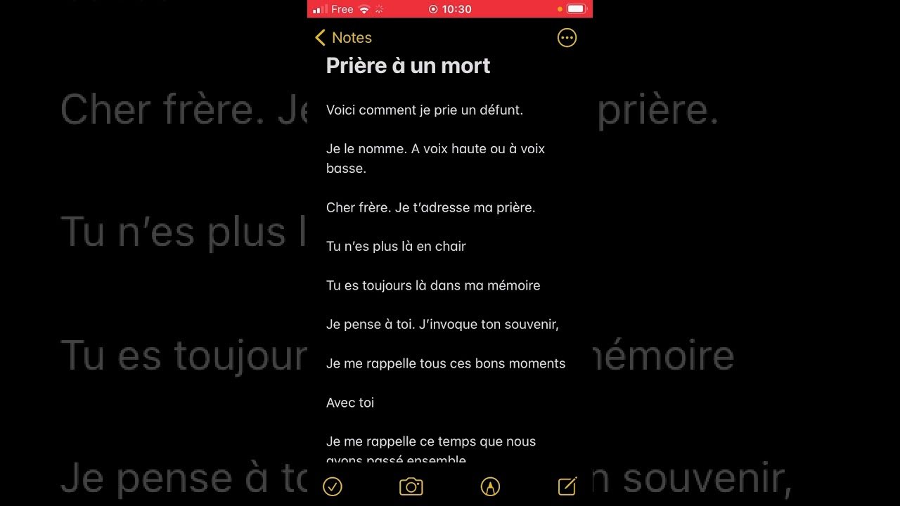 'Video thumbnail for Prière à un mort un défunt'