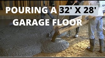 'Video thumbnail for Pouring A New Garage Floor 32'x28' (That Slopes To The Doors)'