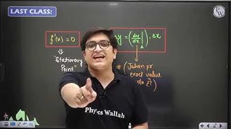 Video thumbnail for Application of Derivative (AOD) by Sachin Sir class 12th Arjun L7#physicswallah #motivation #1k