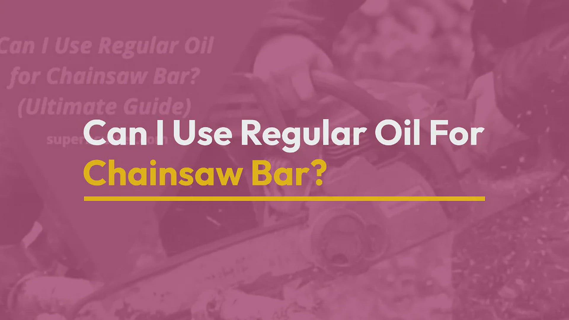 Video thumbnail for Can I Use Regular Oil For Chainsaw Bar?