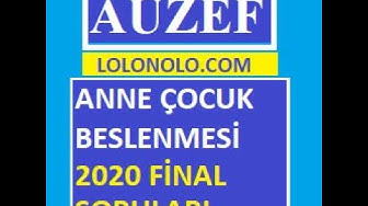 'Video thumbnail for Anne Çocuk Beslenmesi 2020 Final Soruları'