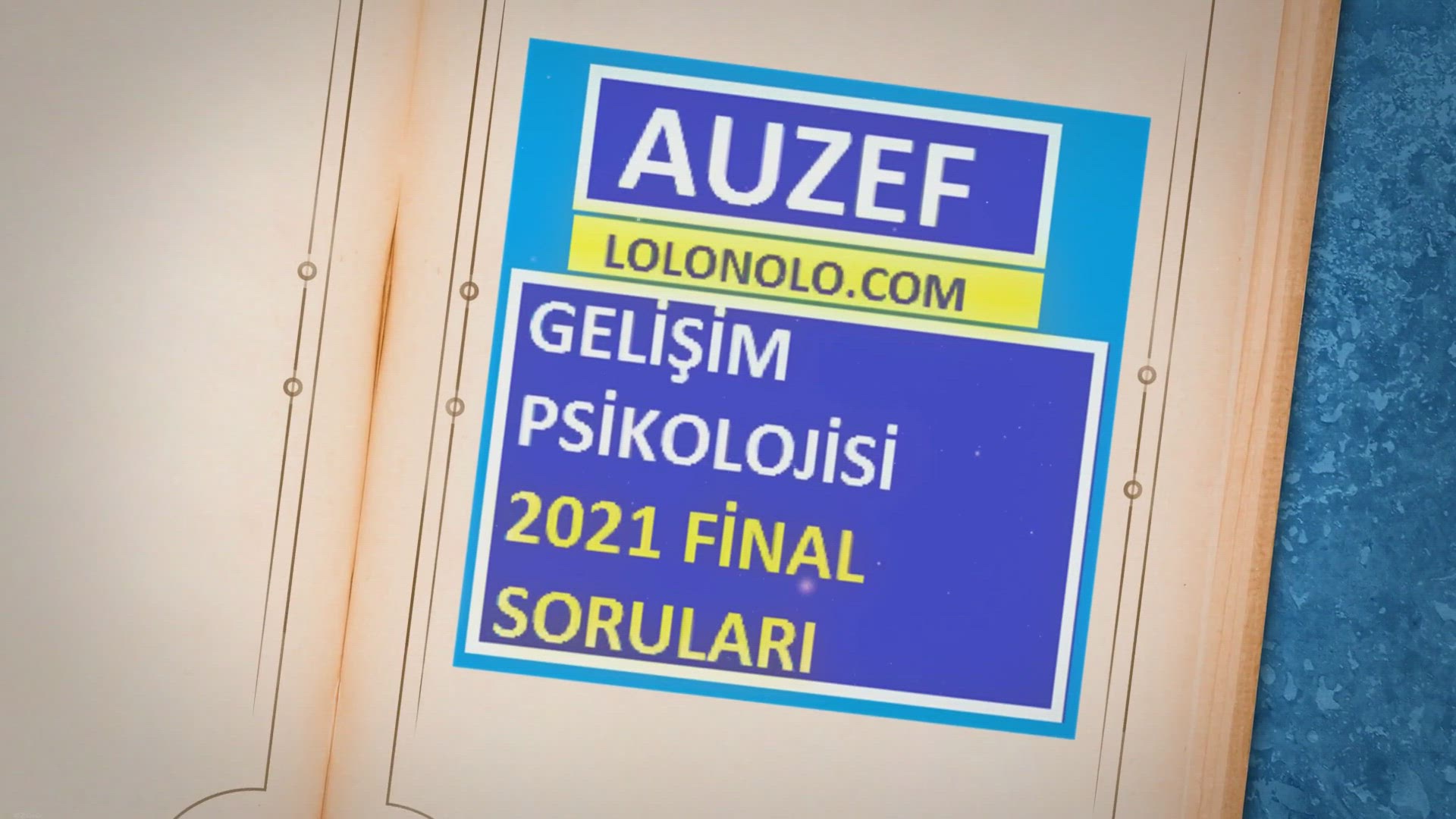 'Video thumbnail for Gelişim Psikolojisi 2021 Final Soruları'