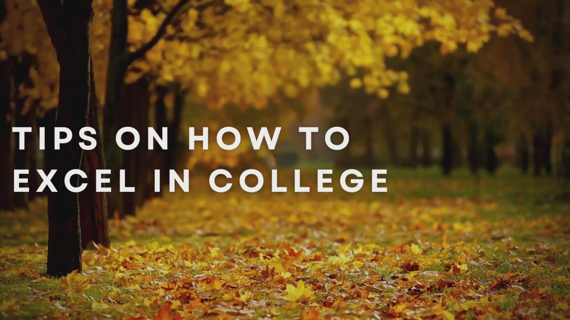 'Video thumbnail for Tips On How To Excel In College'