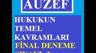 'Video thumbnail for Hukukun Temel Kavramları Final Deneme Sınavı -3'