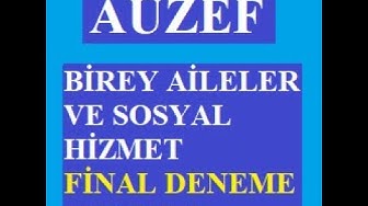 'Video thumbnail for Birey Aileler Ve Sosyal Hizmet Final Deneme Sınavı -6'