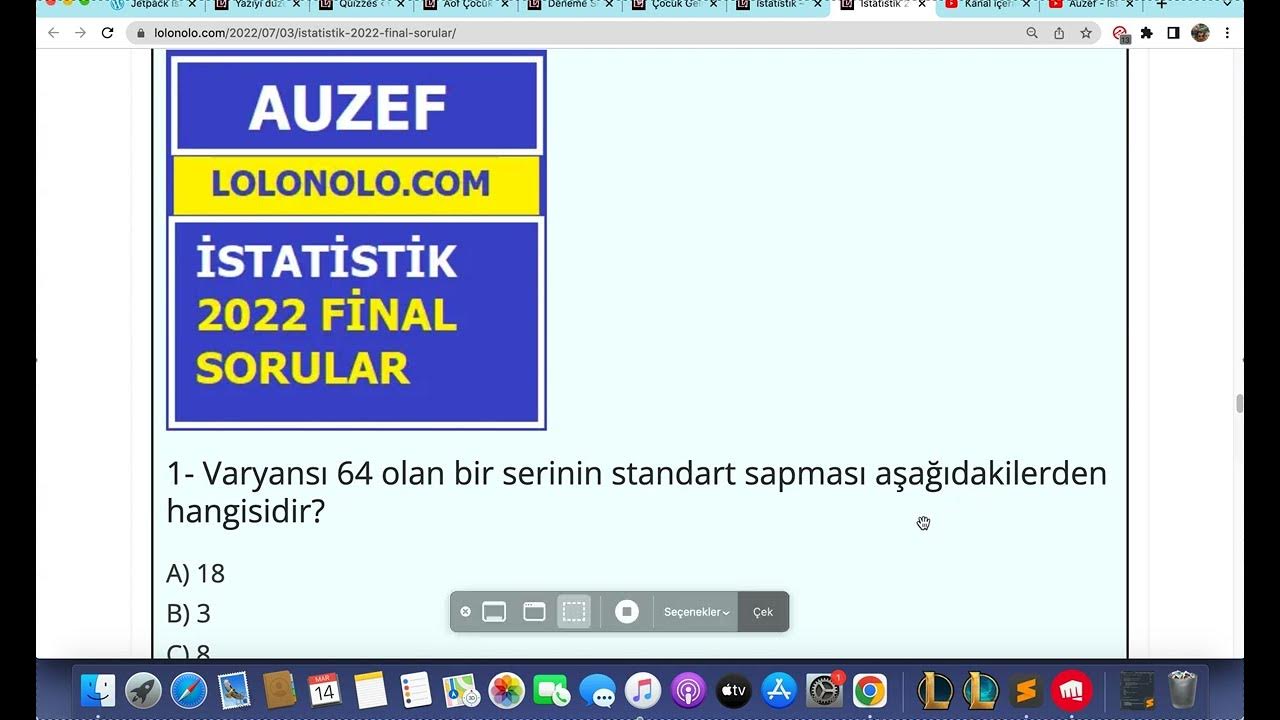 'Video thumbnail for İstatistik 2022 Final Soruları'