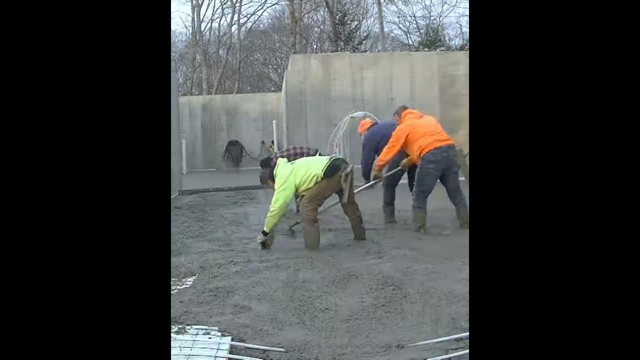 'Video thumbnail for How to pour a concrete floor #shorts'
