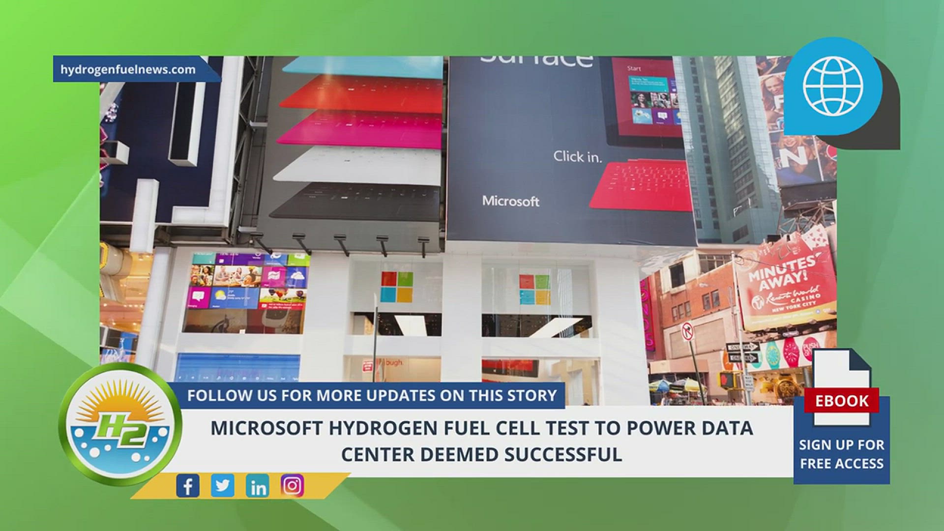 'Video thumbnail for Microsoft hydrogen fuel cell test to power data center deemed successful'