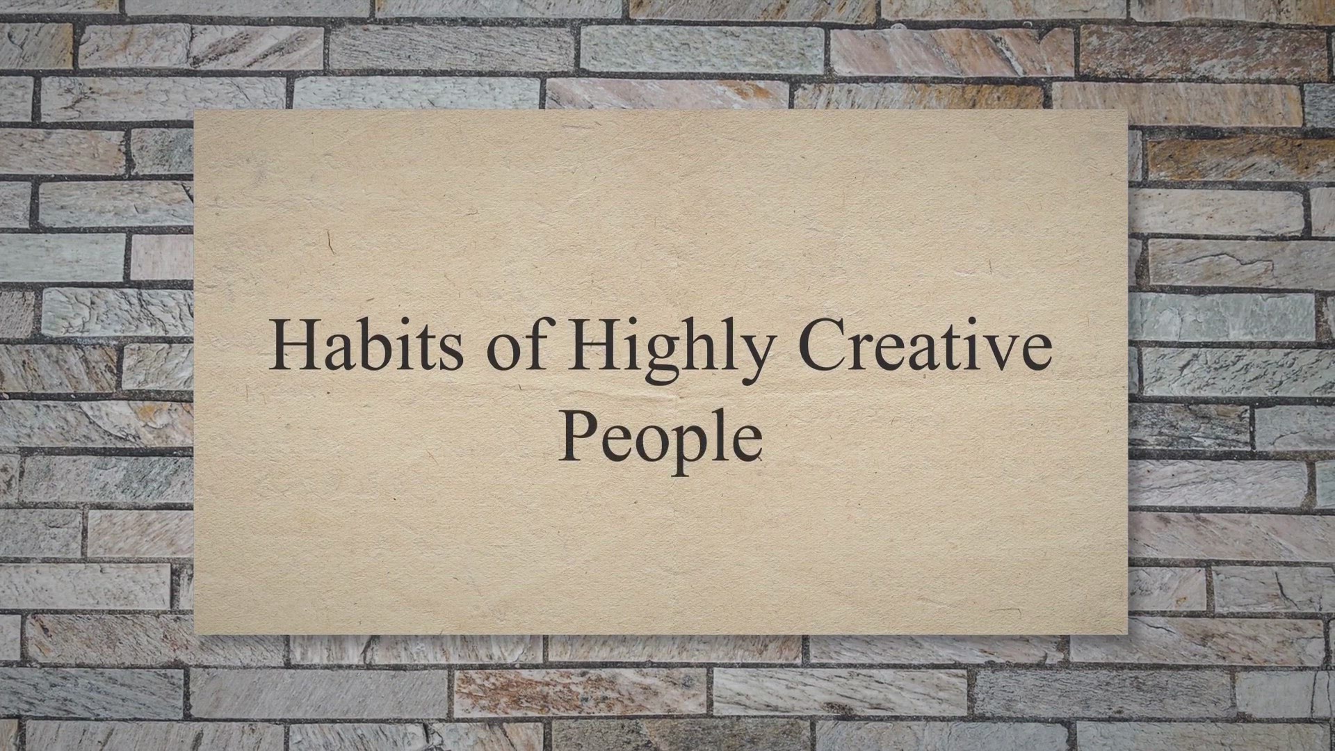 'Video thumbnail for Habits of Highly Creative People'