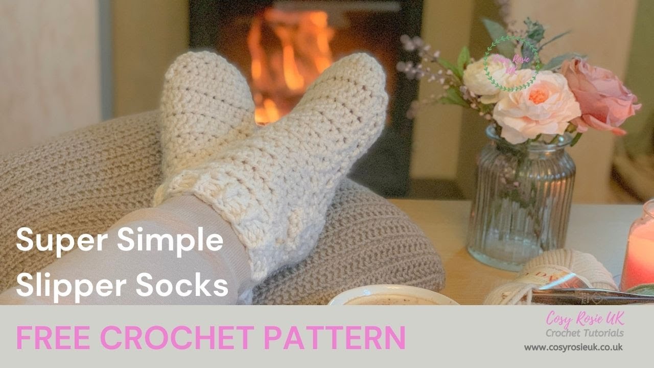 'Video thumbnail for Easy Crochet Slipper Socks For Beginners'