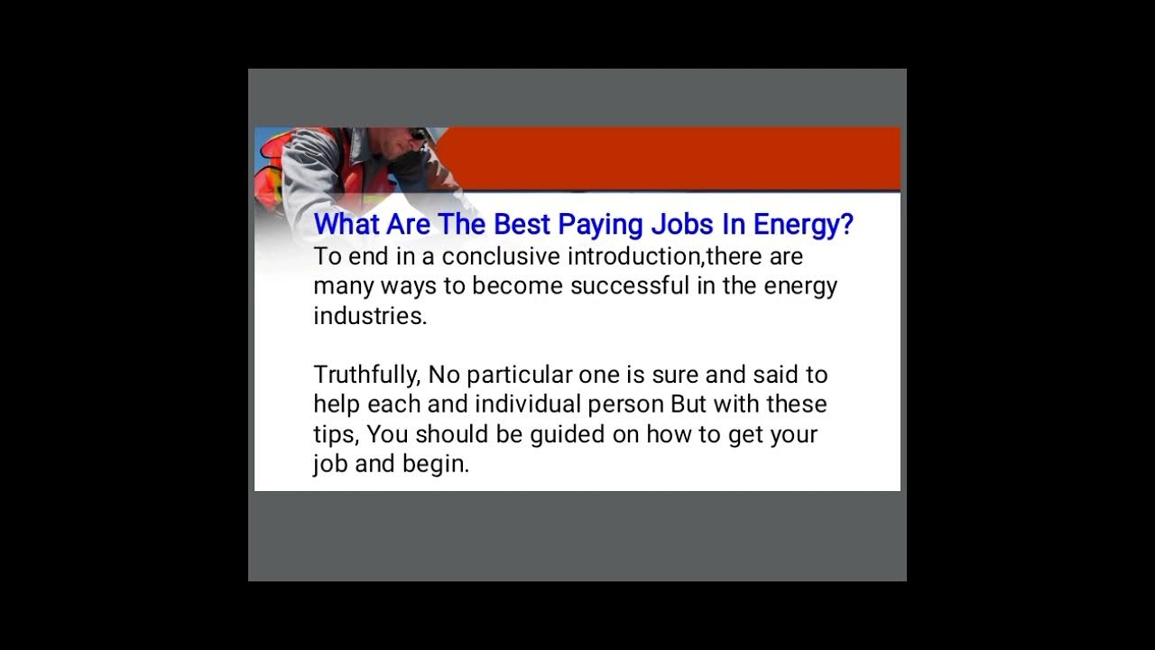 Video thumbnail for Best Paying Jobs In Renewable Energy & Salary In USA