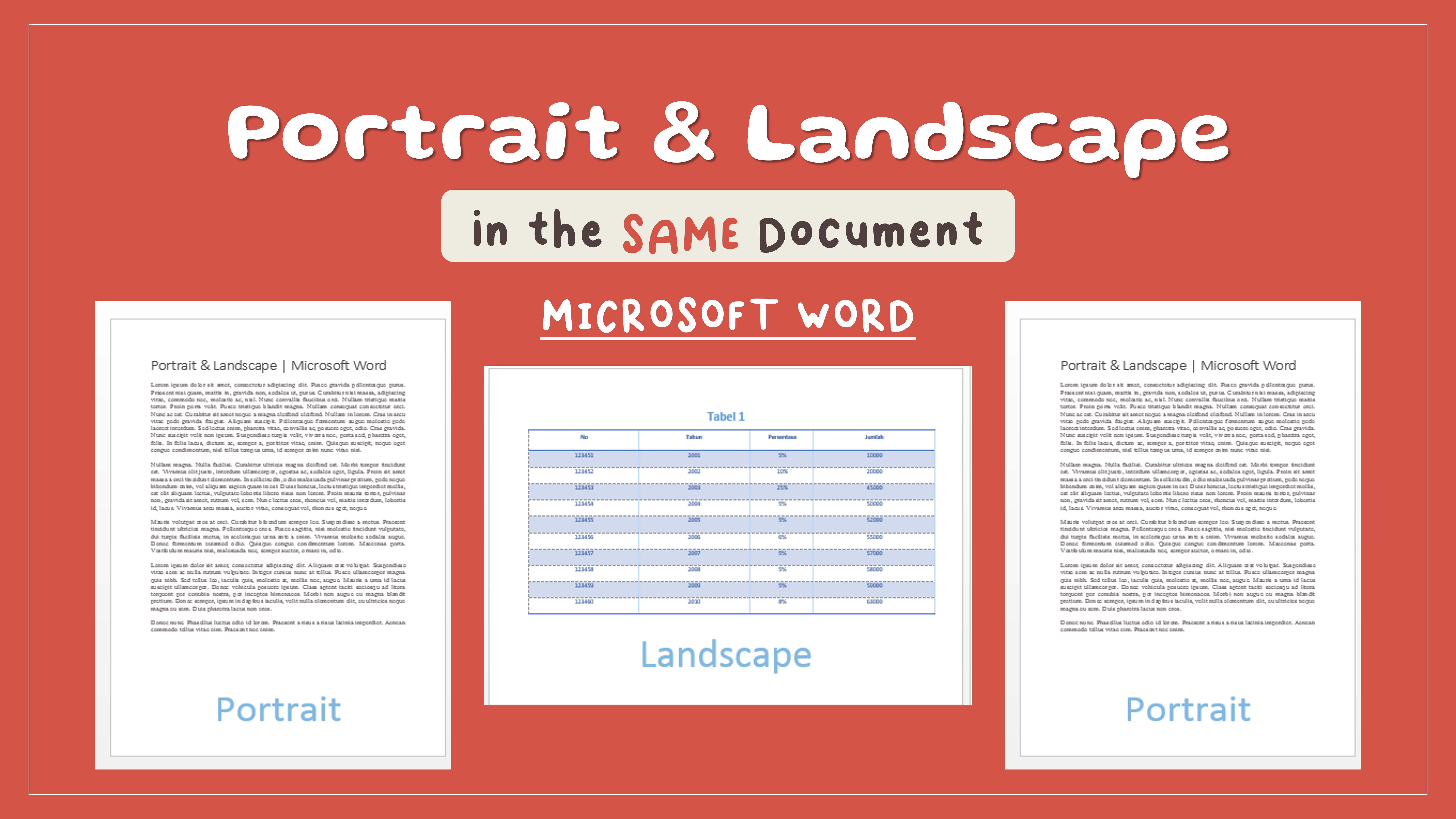 'Video thumbnail for Landscape and Portrait in the Same Word Document Tutorial'