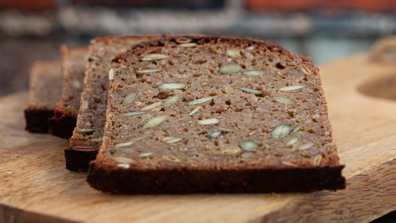 Video thumbnail for Danish RYE BREAD recipe - 100% sourdough rye bread recipe - Smørrebrød