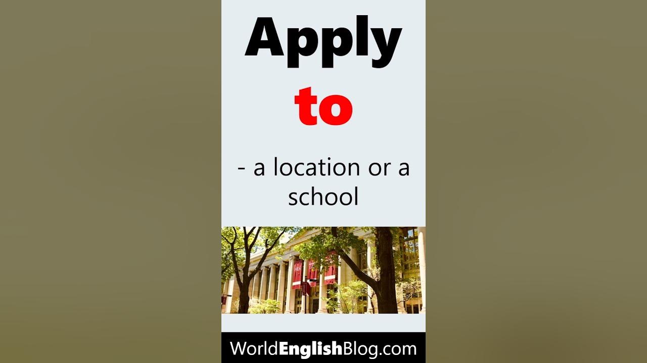 'Video thumbnail for Apply TO or Apply FOR? Confusing English 🤔'