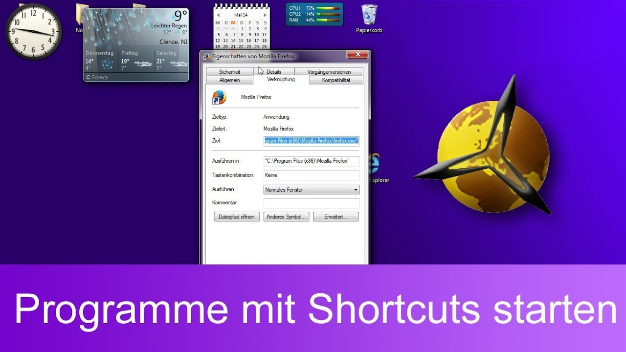 'Video thumbnail for Windows 7: Programme mit Tastenkombination / Shortcuts starten'