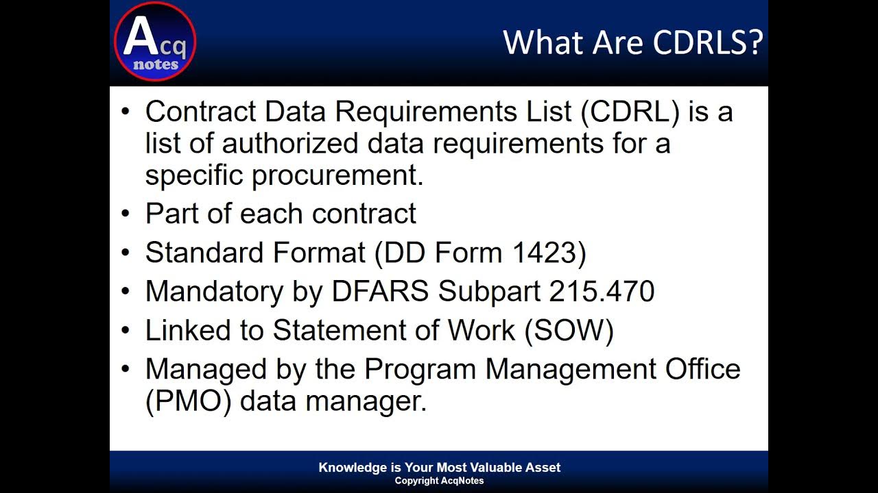 'Video thumbnail for Contract Data Requirements List (CDRL)'