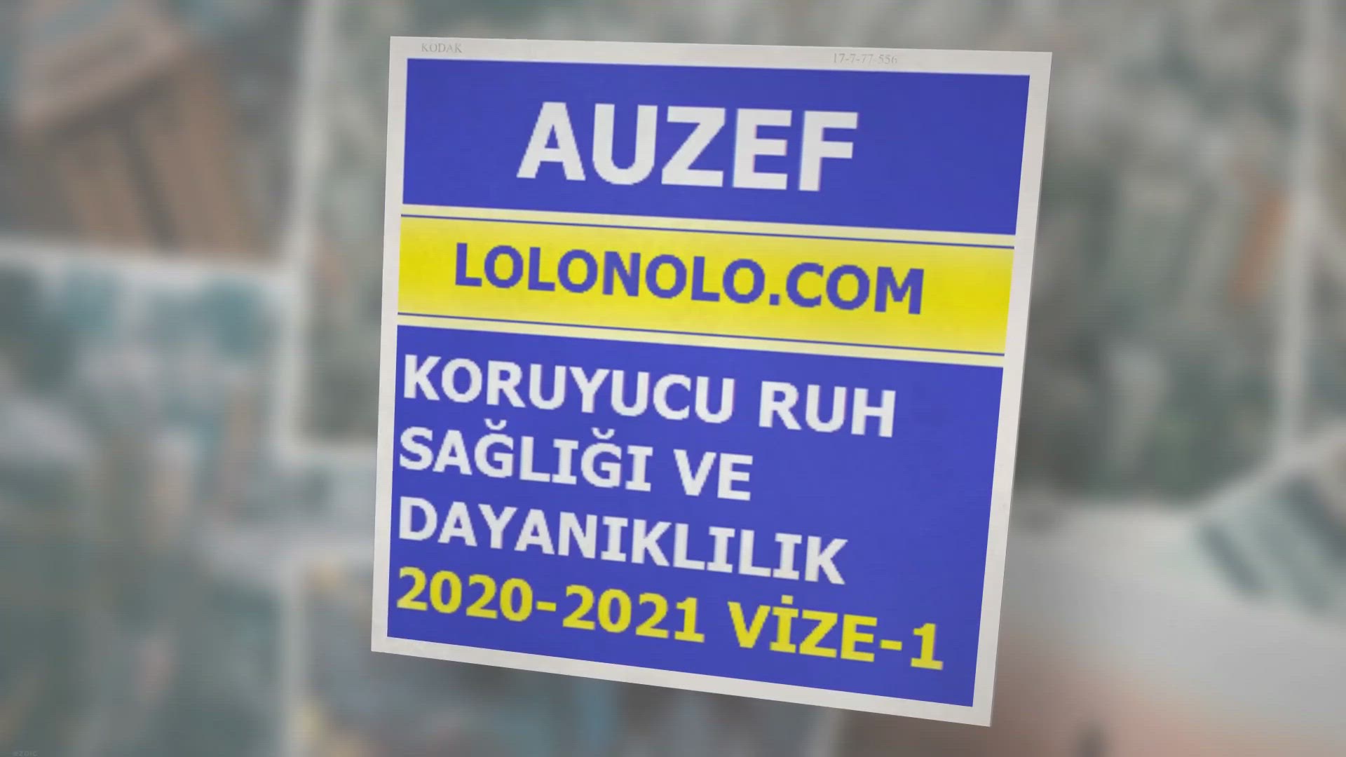 'Video thumbnail for Koruyucu Ruh Sağlığı ve Dayanıklılık 2020-2021 Vize-1'