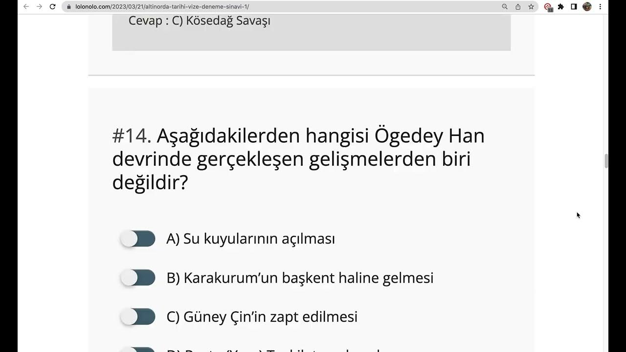 'Video thumbnail for Altınorda Tarihi Vize Deneme Sınavı-1'