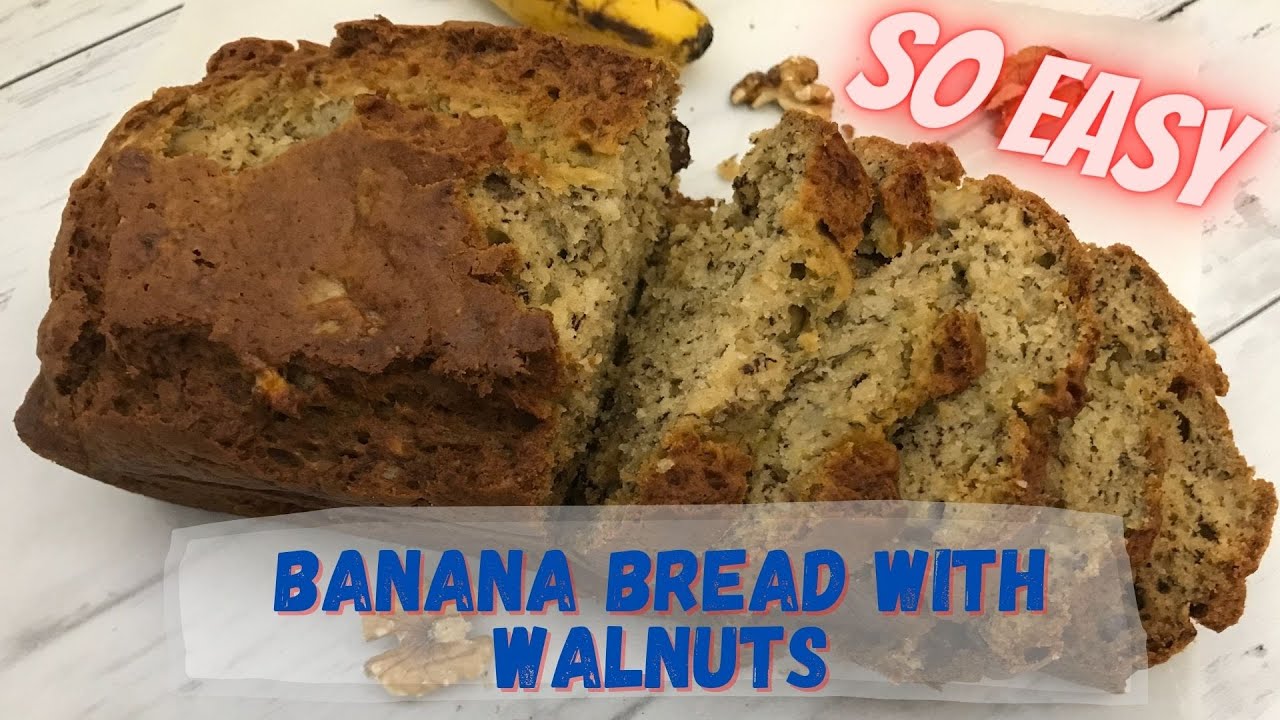 Video thumbnail for Easy Banana Bread with Walnuts | Happy Tummy Recipes
