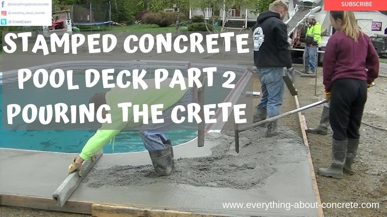 'Video thumbnail for STAMPED CONCRETE POOL DECK : PART 2 OF 4'