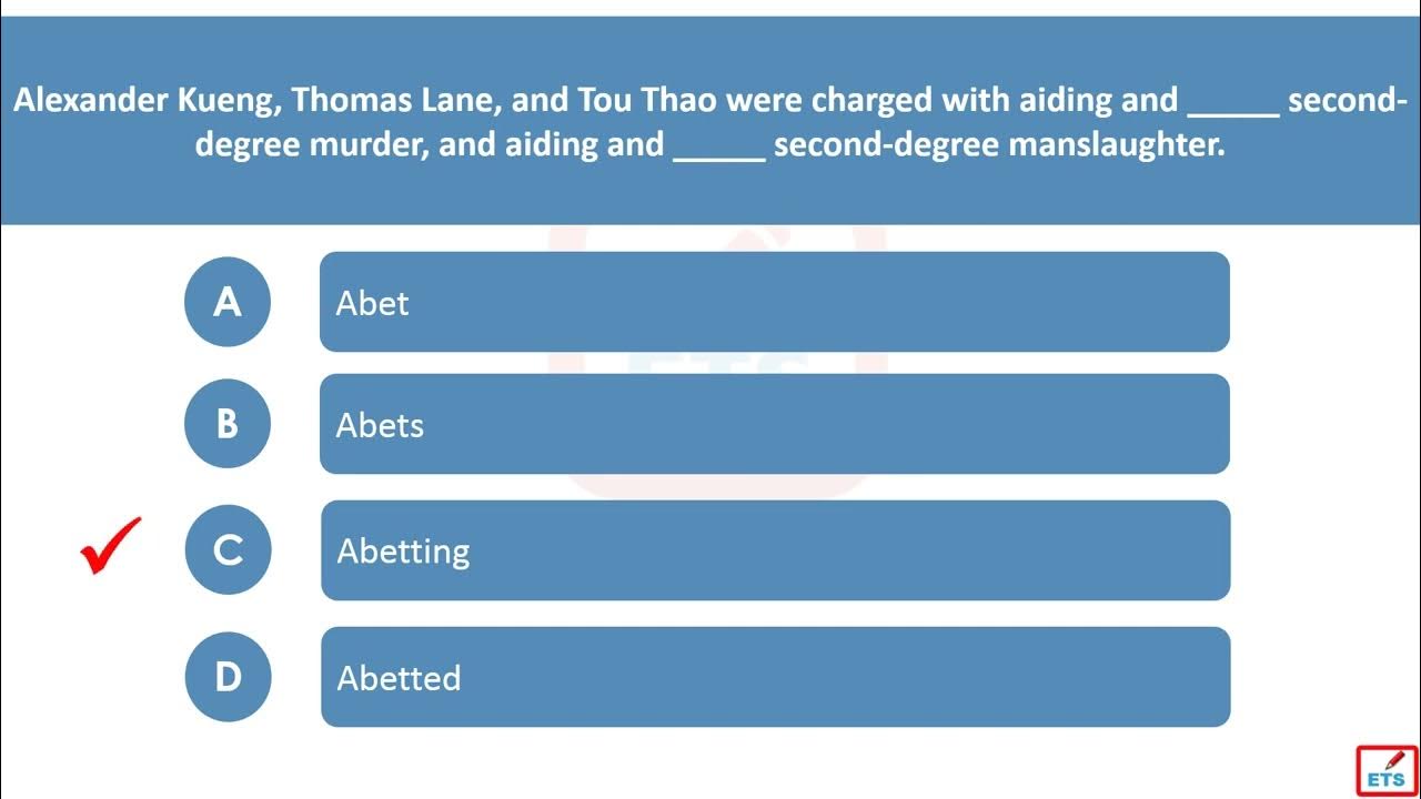 'Video thumbnail for English Verb Tenses: Abet, Abets, Abetted, Abetting Quiz'