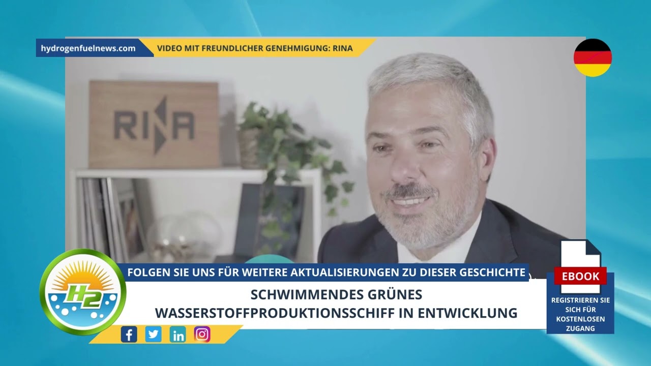 'Video thumbnail for [German] Floating green hydrogen production vessel under development'