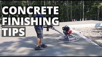 'Video thumbnail for Concrete Finishing Tips For Beginners | Power Troweling Floors'
