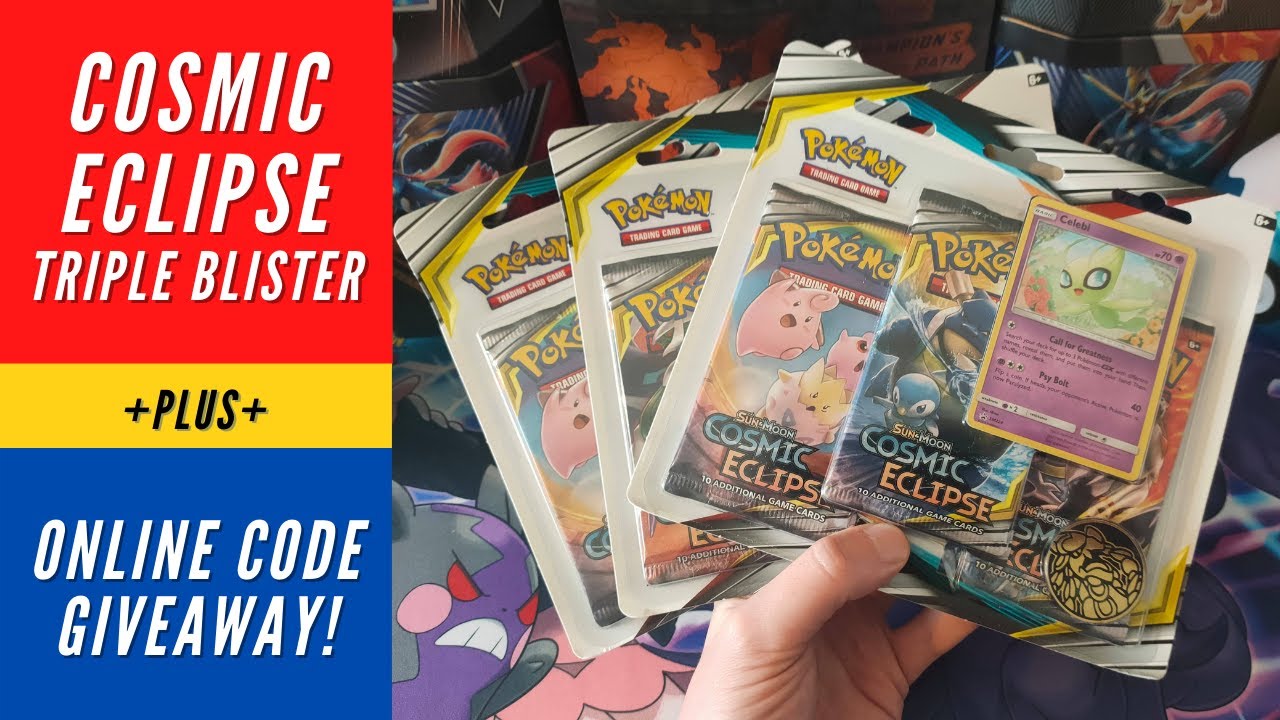 Video thumbnail for Cosmic Eclipse Triple Blister Pack Opening & Online Code Giveaway