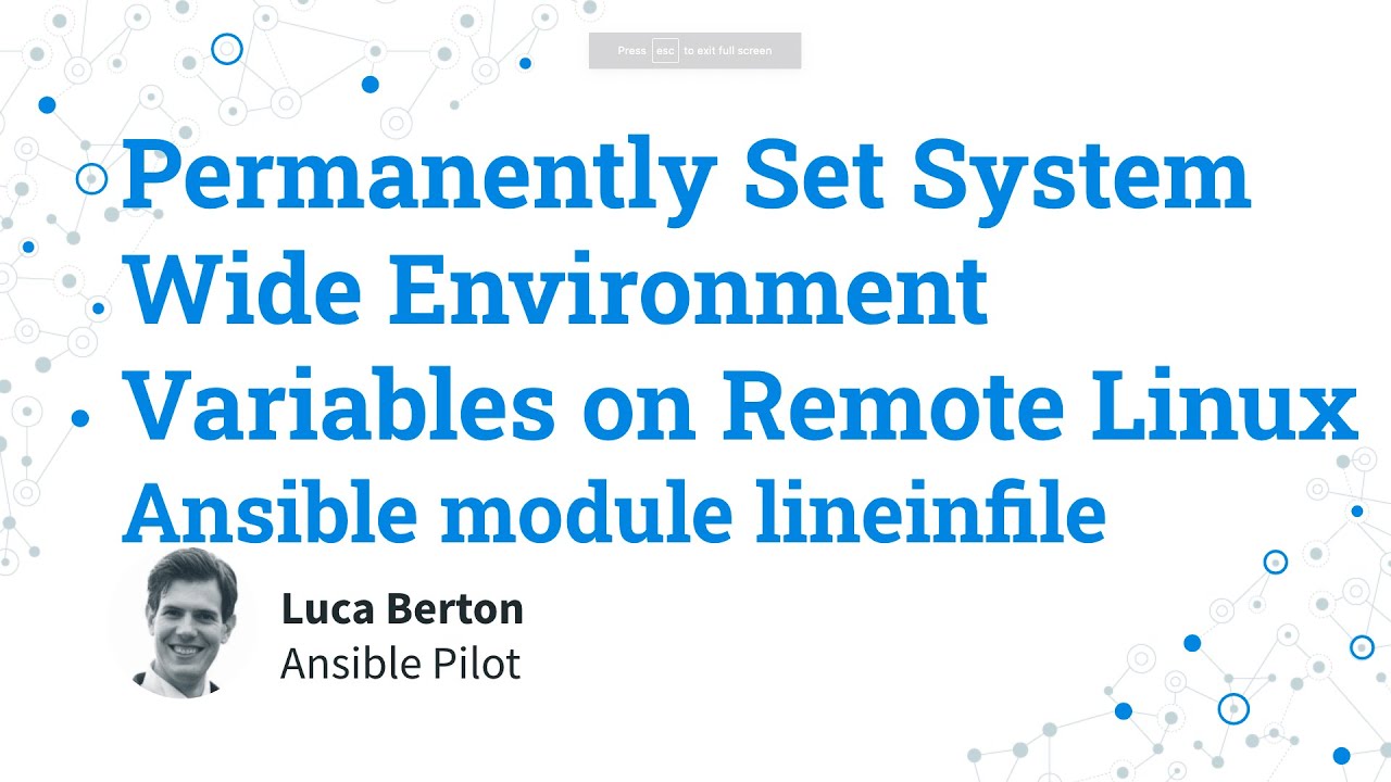 Permanently Set Remote System Wide Environment Variables on Linux - /etc/ environment - Ansible module lineinfile - Ansible Pilot