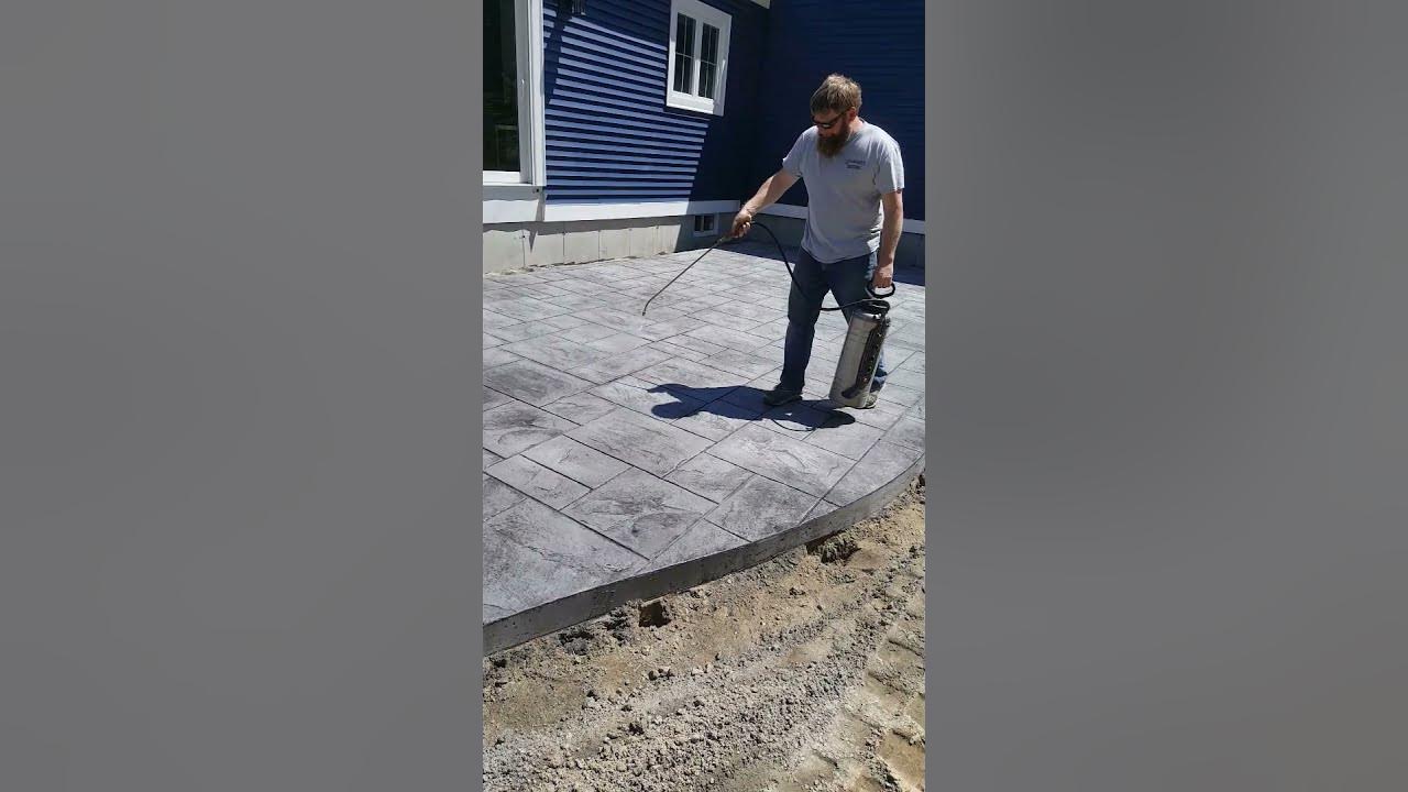 'Video thumbnail for Amazing! Sealing A Stamped Concrete Patio #Shorts'