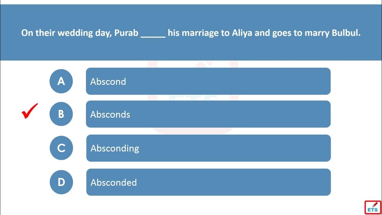 'Video thumbnail for English Verb Tenses: Abscond, Absconds, Absconded, Absconding Quiz'