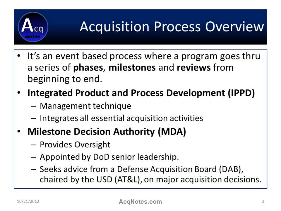 'Video thumbnail for DoD Acquisiton Process Overview'