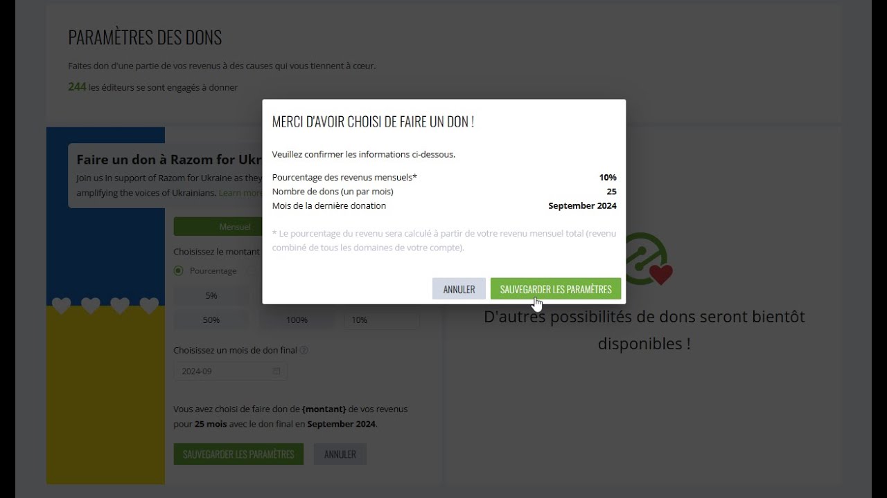'Video thumbnail for Comment Créer Un Site Web Engagé En Faisant Don D'une Partie De Ses Revenus Web Avec Ezoic Donation'