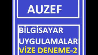 'Video thumbnail for Bilgisayar Uygulamaları Vize Deneme Sınavı-2'