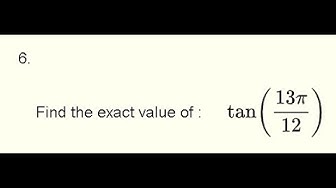 'Video thumbnail for Find the Exact Value of a Trigonometric Function - Grade 12'