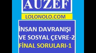 'Video thumbnail for İnsan Davranışı ve Sosyal Çevre 2 Final 1'