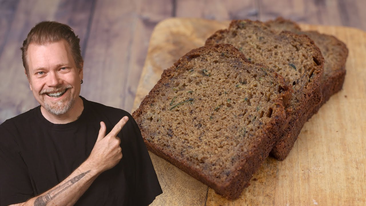 Video thumbnail for The moistest sourdough ZUCCHINI BREAD recipe | Foodgeek Baking
