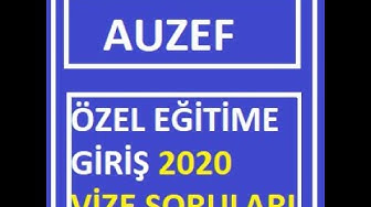 'Video thumbnail for Özel Eğitime Giriş 2020 Vize Soruları'