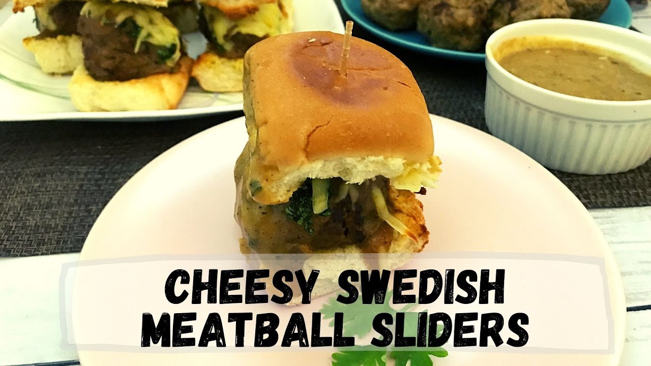 Video thumbnail for Cheesy Swedish Meatball Sliders Recipe | Happy Tummy Recipes