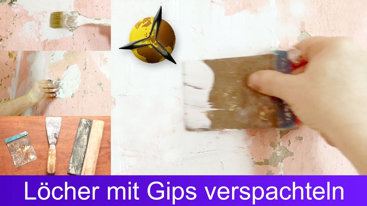 'Video thumbnail for Löcher in der Wand mit Gips spachteln'